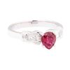 Image 1 : 1.41 ctw Ruby And Diamond Ring - 14KT White Gold