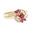Image 1 : 0.80 ctw Ruby and Diamond Ring - 14KT Yellow Gold