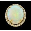 Image 2 : 25.20 ctw Opal and Diamond Ring - 14KT Yellow Gold