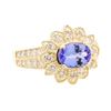 Image 1 : 1.77 ctw Tanzanite And Diamond Ring - 14KT Yellow Gold