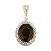 Image 1 : 48.13 ctw Yellow Tourmaline And Diamond Pendant - 14KT Yellow Gold