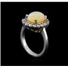 Image 4 : 2.35 ctw Opal and Diamond Ring - 14KT White Gold
