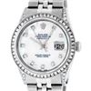Rolex Mens Stainless Steel MOP Diamond Lugs 36MM Datejust Wristwatch