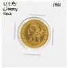 Image 1 : 1881 $5 Liberty Head Half Eagle Gold Coin
