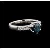 Image 1 : 1.35 ctw Blue Diamond Ring - Platinum
