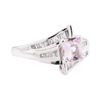 Image 1 : 1.10 ctw Morganite and Diamond Ring - Platinum