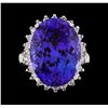 Image 2 : 16.60 ctw Tanzanite and Diamond Ring - 14KT White Gold