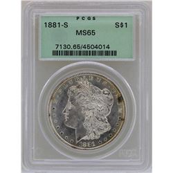 1881-S $1 Morgan Silver Dollar Coin PCGS MS65