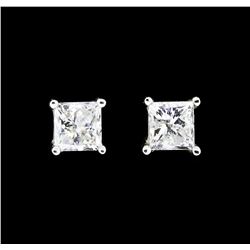 0.80 ctw Diamond Earrings - 14KT White Gold