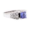 Image 1 : 2.00 ctw Sapphire And Diamond Ring - 14KT White Gold
