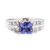 Image 2 : 2.00 ctw Sapphire And Diamond Ring - 14KT White Gold