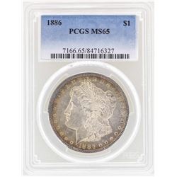 1886 $1 Morgan Silver Dollar Coin PCGS MS65