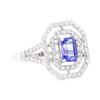 Image 1 : 2.24 ctw Tanzanite And Diamond Ring - 14KT White Gold