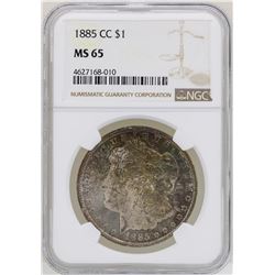 1885-CC $1 Morgan Silver Dollar Coin NGC MS65