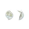 Image 2 : Leaf Shaped Stud Earrings - Rhodium Plated