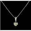 Image 1 : GIA Cert 1.17 ctw Diamond Pendant With Chain - 14KT White Gold