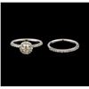 Image 2 : 1.17 ctw Diamond Wedding Ring Set - 14KT White Gold