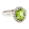 Image 1 : 2.92 ctw Green Tourmaline And Diamond Ring - 14KT White Gold