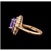 Image 3 : 14KT Rose Gold 2.90 ctw Tanzanite, Sapphire and Diamond Ring