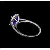 Image 3 : 2.35 ctw Tanzanite and Diamond Ring - 14KT White Gold