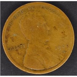 1909-S VDB LINCOLN CENT, VF