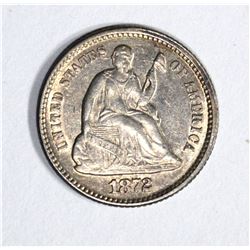 1872 SEATED HALF DIME, CH BU