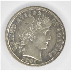 1901-S BARBER DIME, AU KEY DATE