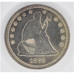 1878-CC SEATED QUARTER, CH BU