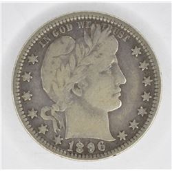 1896-O BARBER QUARTER, VF SCARCE!