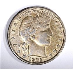 1901-S BARBER HALF DOLLAR, VF/XF KEY COIN
