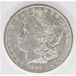 1897-O MORGAN DOLLAR, CH BU ORIGINAL