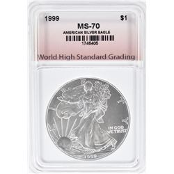 1999 AMERICAN SILVER EAGLE, WHSG PERFECT GEM BU