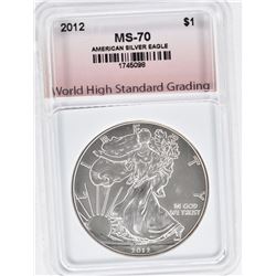 2012 AMERICAN SILVER EAGLE, WHSG PERFECT GEM BU
