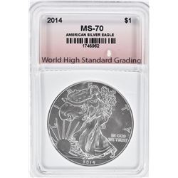 2014 AMERICAN SILVER EAGLE, WHSG PERFECT GEM BU