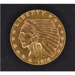 1914 $2.50 GOLD INDIAN, CH BU