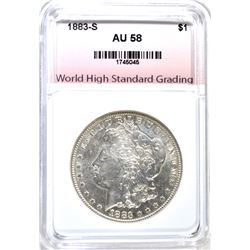 1883-S MORGAN DOLLAR, WHSG AU/BU