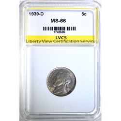 1939-D JEFFERSON NICKEL LVCS SUPERB GEM BU
