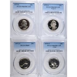 4 PROOF WASHINGTON QUARTERS ALL PCGS GRADED