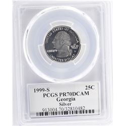 1999-S 25c Georgia SILVER State Flag Label Quarter