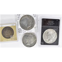 4 COIN LOT:  3- 1922 PEACE DOLLAR