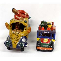 Mexican Pottery Car & Bus