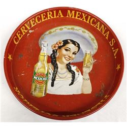 Vintage Metal Cerveza Mexicali Beer Tray