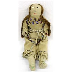 Vintage Plains Indian Beaded Leather Doll