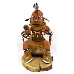 Large Navajo Mudhead Kachina by Alice Shorty