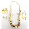 Image 1 : Carved Bone Necklace and 2 Pairs of Earrings