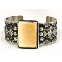 Stunning Navajo Sterling and Shell Bracelet, Begay