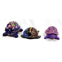 3 Ethnic Folk Art Turtles