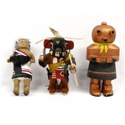 3 Native American Kachina Dolls