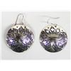 Image 1 : Navajo Sterling Silver Stamped Concho Earrings