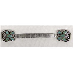 Vintage Navajo Sterling & Chip Inlay Watch Band